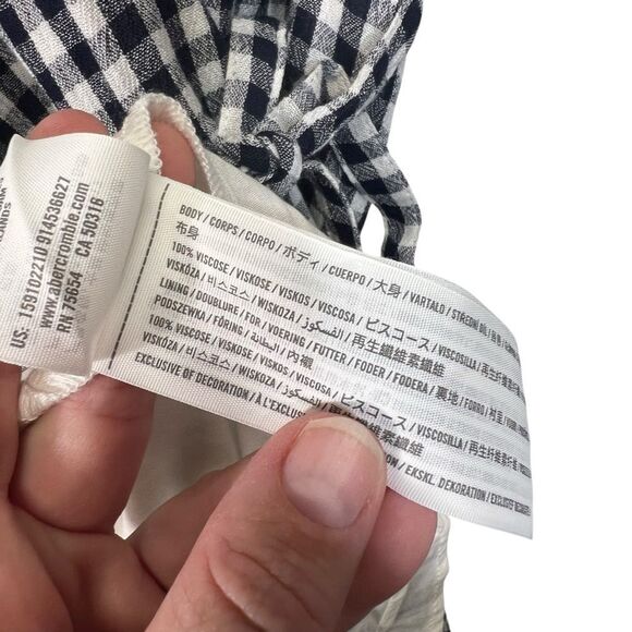 Abercrombie & Fitch black and white gingham wrap dress. L dress - Picture 15 of 16